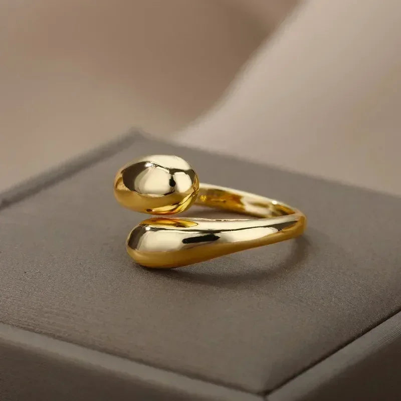Bailaze | Elegant Ring – Dubbla Stålkulor För Tidlös Stil 6