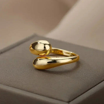 Bailaze | Elegant Ring – Dubbla Stålkulor För Tidlös Stil 6