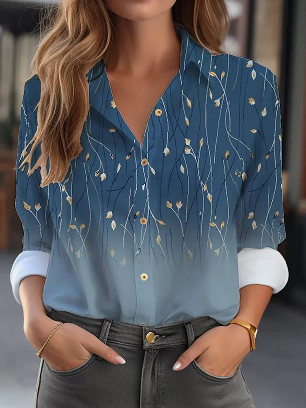 Regine | Elegant Blommig Blus – Andningsbart Tyg För Varje Tillfälle 4