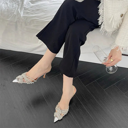 Monica | Eleganta Högklackade Sandaler – Kristalldesign för Stil och Komfort 4