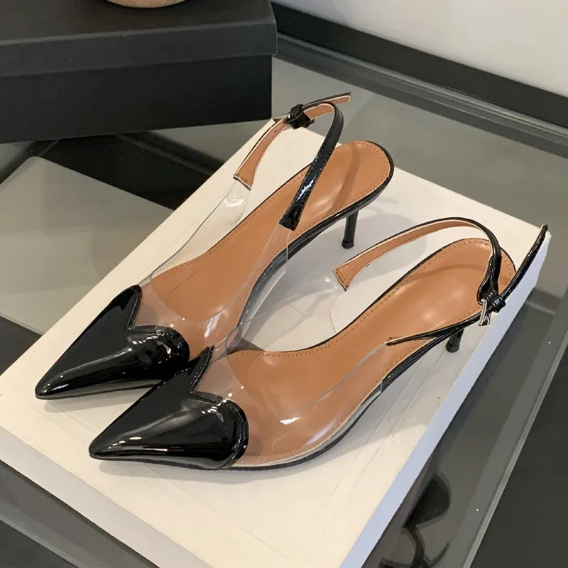 Quinn | Eleganta Hjärtformade Slingbacks – Hög Stiletto-Klack 6