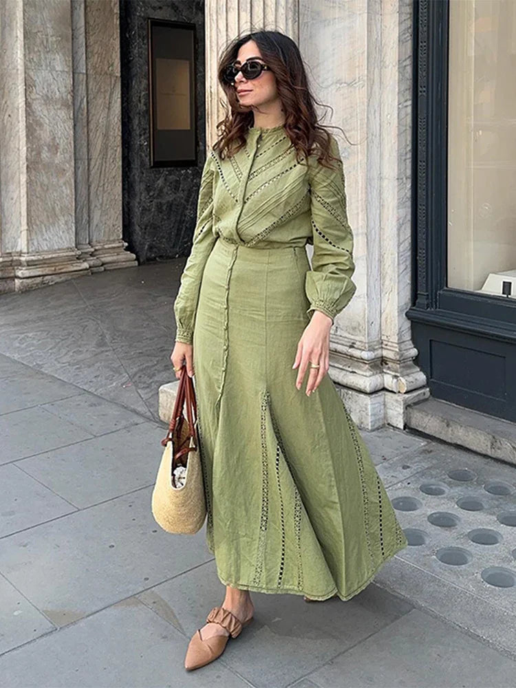 Kourtney | Elegant Midikjoluppsättning – Chic Design För Vardags Och Fest 1