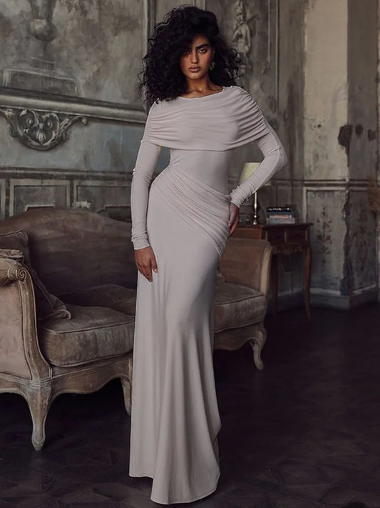 Nimisha | Elegant Ruched Maxiklänning Dam – Perfekt för Kvällsevenemang 1