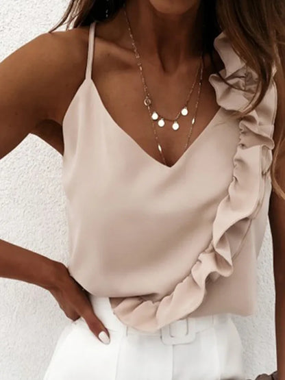 Wilma | Elegant En-Axel Top – Ruffle-Detaljer För Stiliga Tillfällen 3