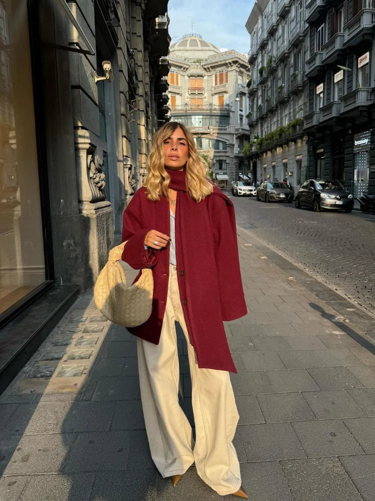Abigail | Elegant Ulljacka – Med Halsdukskrage För Svalare Väder 4