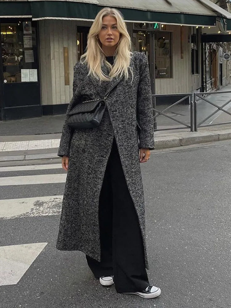 Ivana | Elegant Lång Ullkappa Dam – Klassisk Krage För Stil Och Värme 1