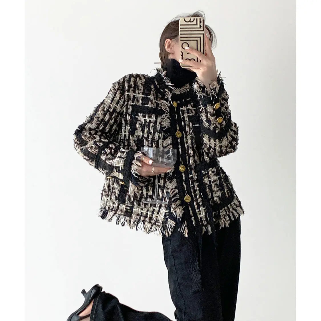 Ingefära | Elegant Tweedjacka – Tidlös Stil Och Komfort 3