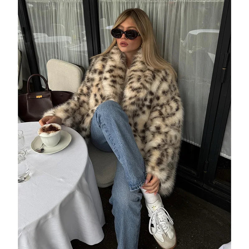 Cecily | Trendig Leopardmönstrad Faux Pälsjacka – För Stil Och Komfort 3