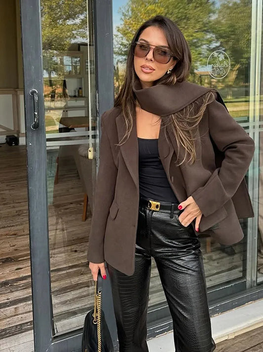 ESME | Elegant Stickad Halsduk – Ullblandning För Kalla Dagar 1