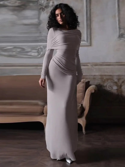 Nimisha | Elegant Ruched Maxiklänning Dam – Perfekt för Kvällsevenemang 2