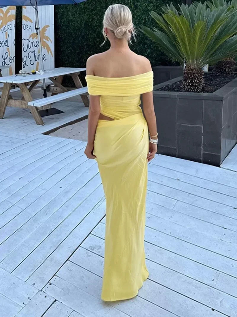 Nyla | Elegant Gul Strandklänning Dam – För Soliga Dagar 3