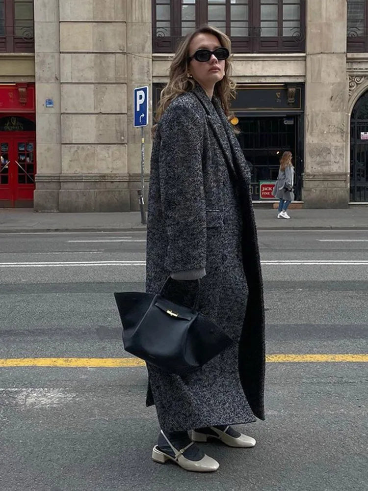 Vianne | Elegant Randig Lång Kappa Dam – För En Sofistikerad Look 6