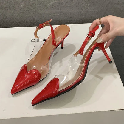 Quinn | Eleganta Hjärtformade Slingbacks – Hög Stiletto-Klack 3