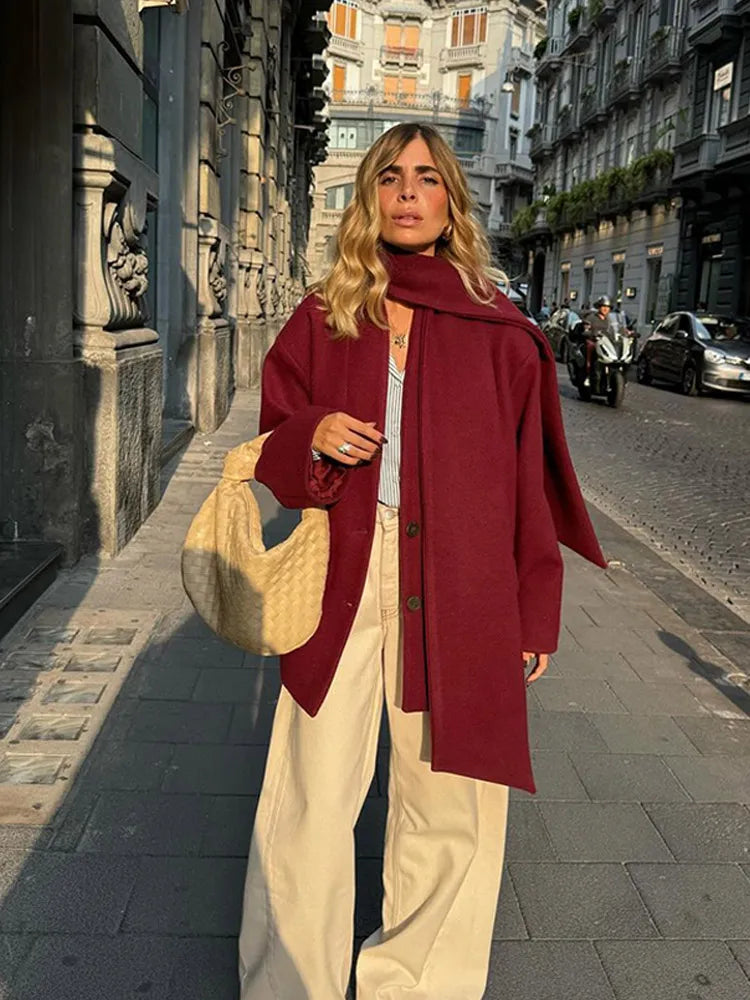 Abigail | Elegant Ulljacka – Med Halsdukskrage För Svalare Väder 7
