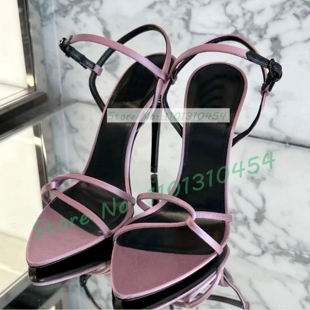 Maribelle | Eleganta Grön Satin Sandaler Dam med Tvärrem 8