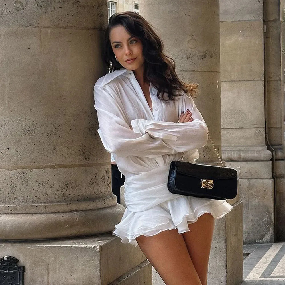 Phoebe | Elegant Klänning Dam – Genomskinlig Chiffon För Fest och Avslappnade Tillfällen 3
