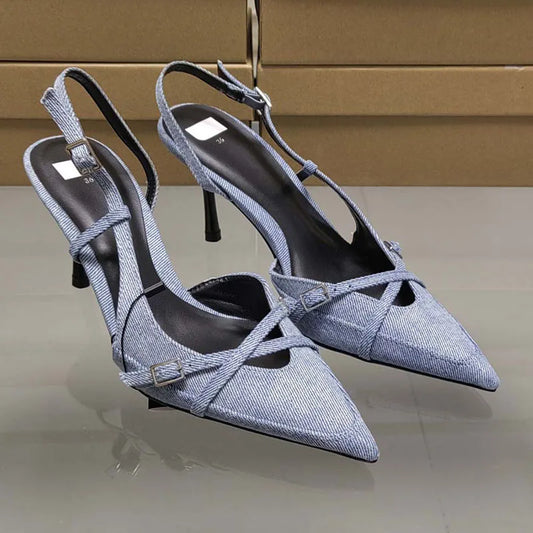 Miriam | Eleganta Stiletto Slingbacks i Läder – För Tidlös Stil och Komfort 1