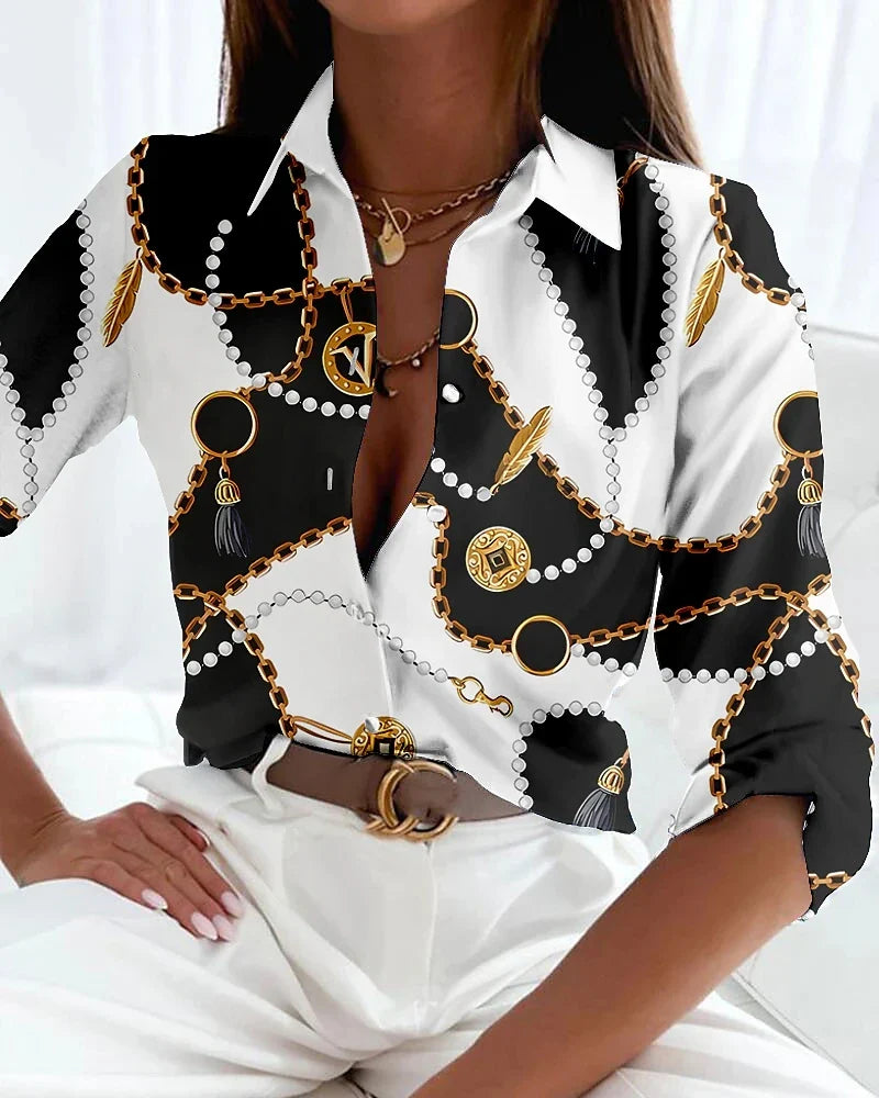Variant image for Women's Blouse Multicolor Size M Breathable Fabric-16
