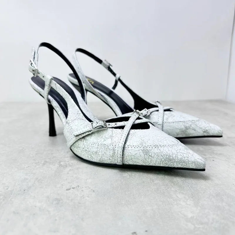 Miriam | Eleganta Stiletto Slingbacks i Läder – För Tidlös Stil och Komfort 6