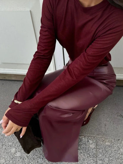 Savitri | Elegant Dam Lång Kjol – Hög Midja Och Slitsdesign 5