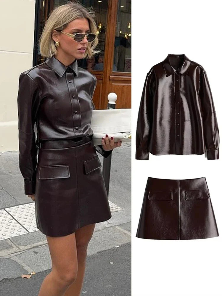Floriea | Elegant Svart Minikjol – Läder För En Chic Look 6