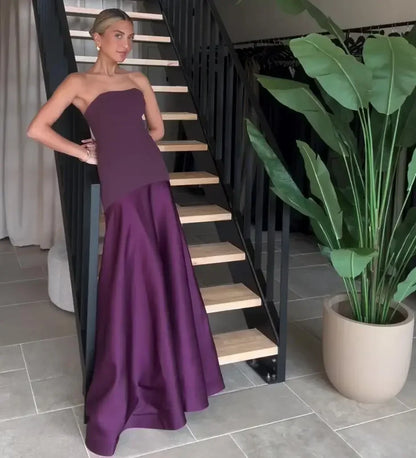 Nadine | Chic Stropplös Maxiklänning Dam – Lapptäckdesign För Eleganta Tillfällen 4