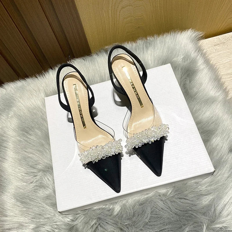Margaret | Eleganta Slingback Högklackade Sandaler – Spetsig Tå För Stil Och Komfort 7