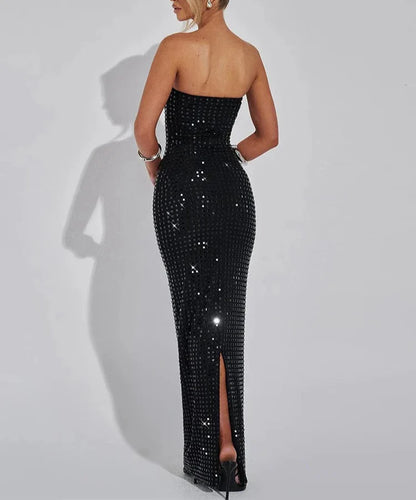 Emma | Glamourös Paljett Bodycon Klänning Dam – Rygglös Design För Fester Och Bröllop 2
