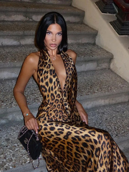 Klara | Leopardtryckt Rygglös Kroppsklänning – Djärv Look 3