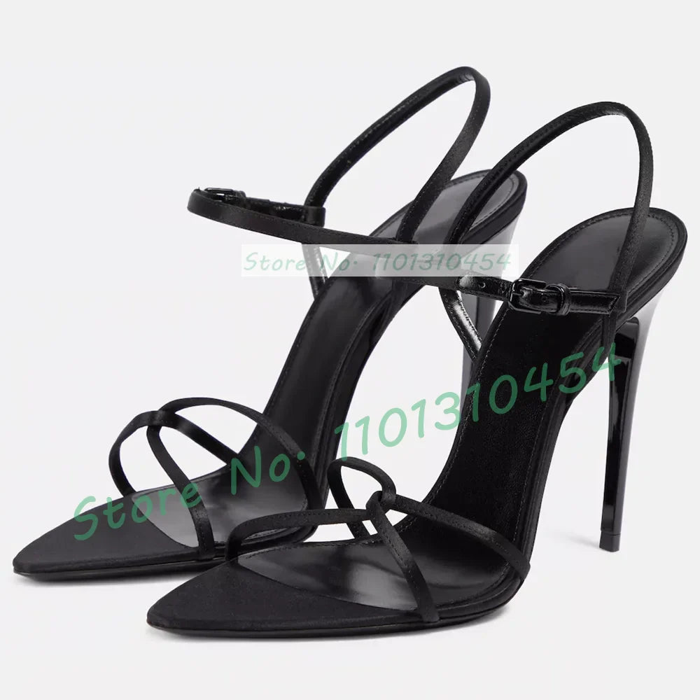Maribelle | Eleganta Grön Satin Sandaler Dam med Tvärrem 7