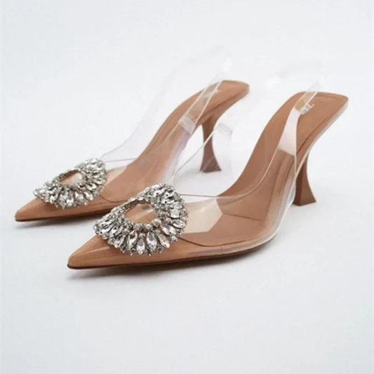 Isabella | Eleganta Höga Klackar – Transparent Design Med Strass Accenter 1
