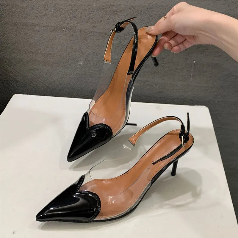 Quinn | Eleganta Hjärtformade Slingbacks – Hög Stiletto-Klack 5