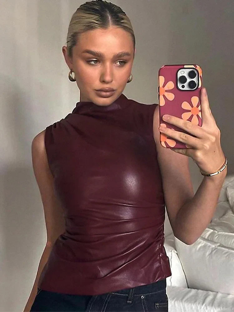 Sofia | Minimalistisk PU Tank Top – Tidlös Elegans 3