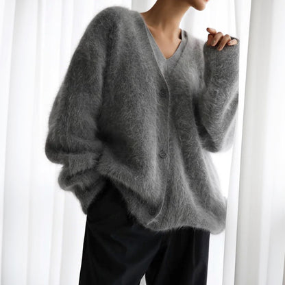 Päls Cardigan - Ultra-Mjuk och Tidlös Design för Värme och Stil-3