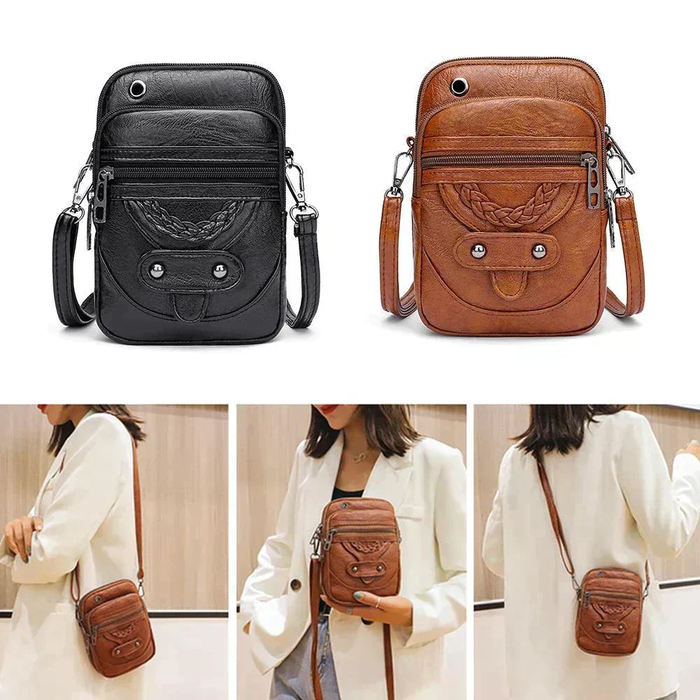 Skämt | Vintage Läder Crossbody Väska – Tidlös Elegans och Praktisk Design 3