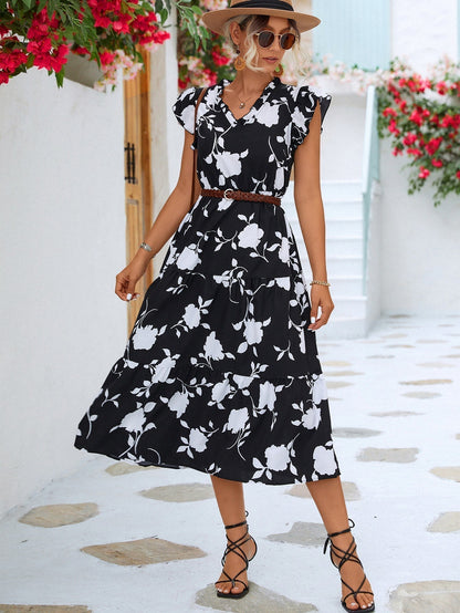 Eliza | Elegant Svart Midiklänning Dam – Lätt Chiffong för Tidlös Stil 3