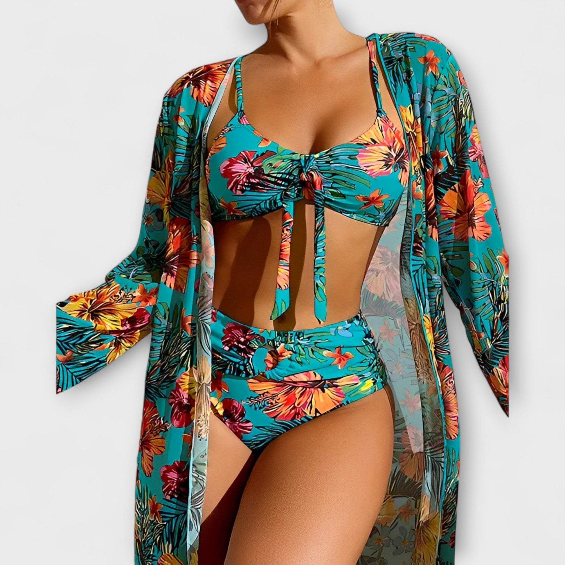 Luna | Elegant Bikini Set För Kvinnor Med Djup V-Hals Och Halterneck-4