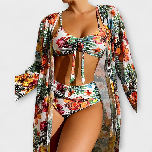 Luna | Elegant Bikini Set För Kvinnor Med Djup V-Hals Och Halterneck-1
