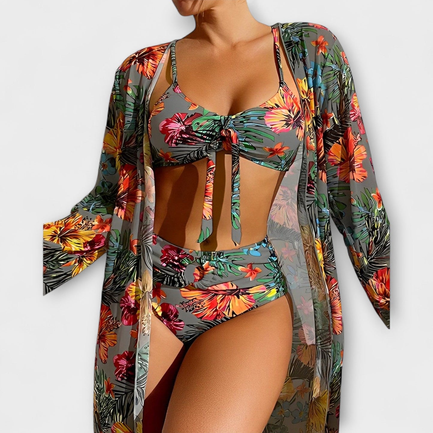 Luna | Elegant Bikini Set För Kvinnor Med Djup V-Hals Och Halterneck-3