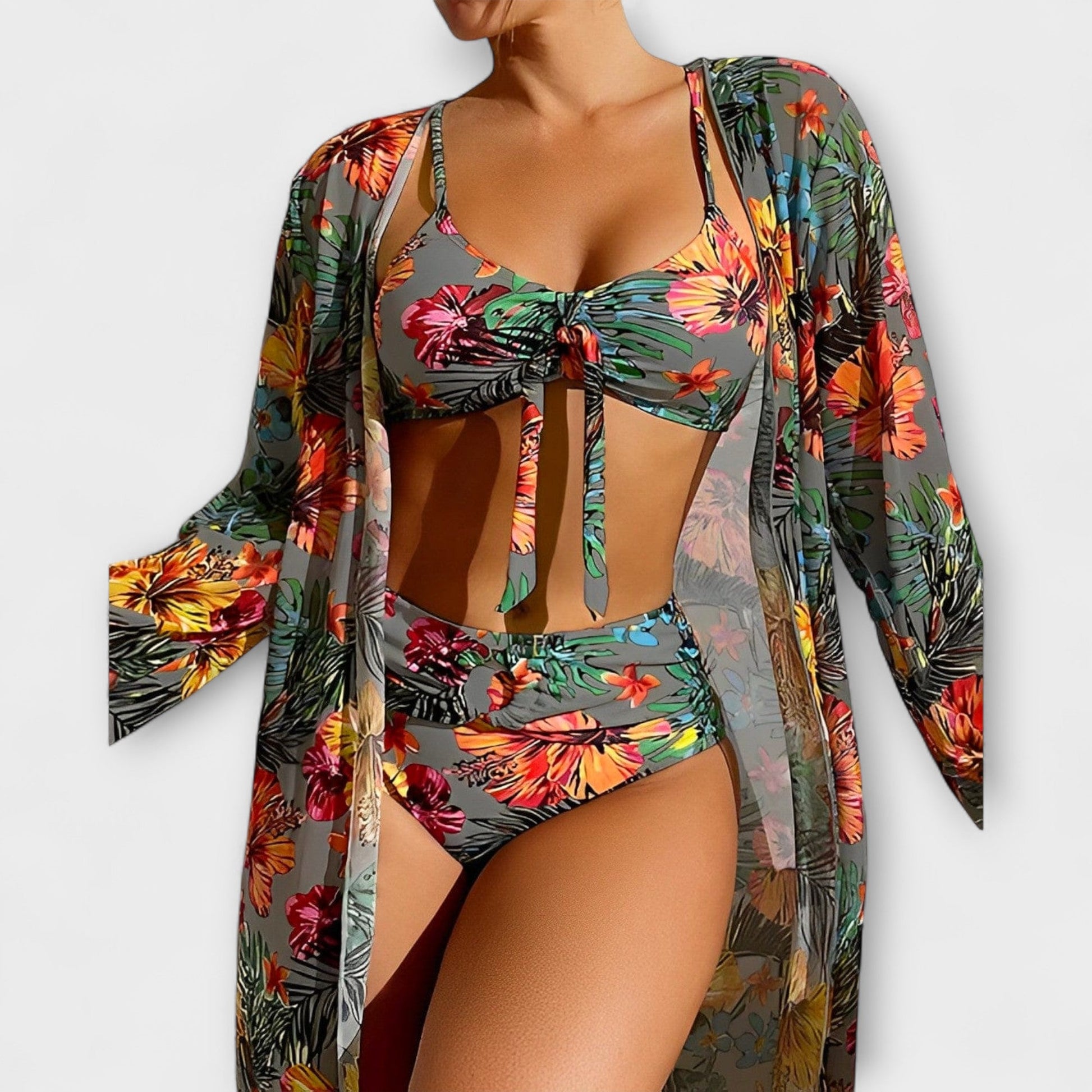 Luna | Elegant Bikini Set För Kvinnor Med Djup V-Hals Och Halterneck-3