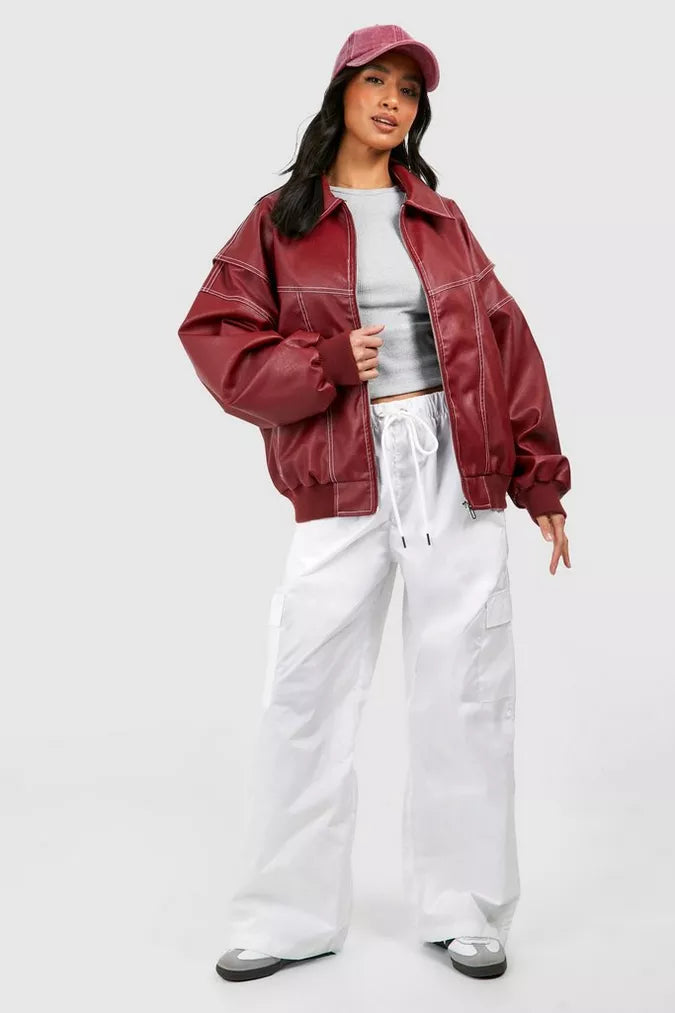 Faye | Trendig Oversized Skinnjacka Dam – Svart För Alla Tillfällen 7