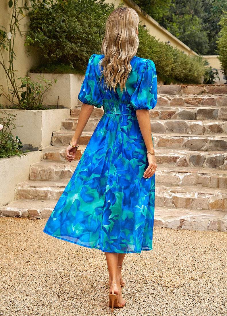 Amelia | Elegant Svart Midiklänning Dam – V-hals För Tidlös Stil 6