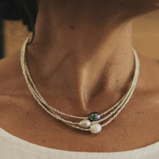 Anna | Äkta Vintage Pärlhalsband Dam med Sötvattenpärlor för Tidlös Elegans-1