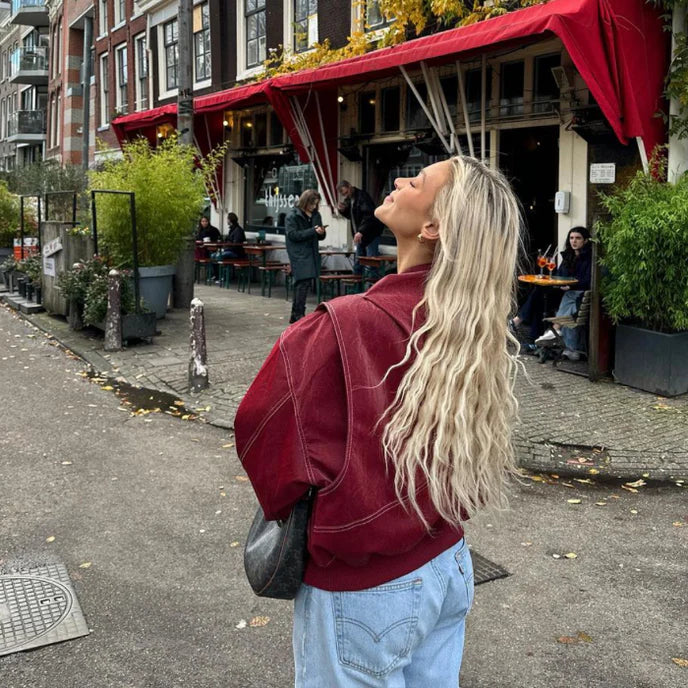 Faye | Trendig Oversized Skinnjacka Dam – Svart För Alla Tillfällen 11