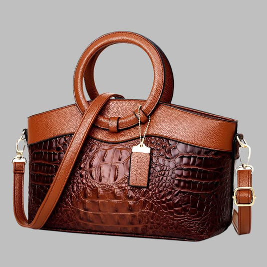 Talisa | Elegant Svart Handväska Dam – Krok-Embossed Veganskt Läder 1