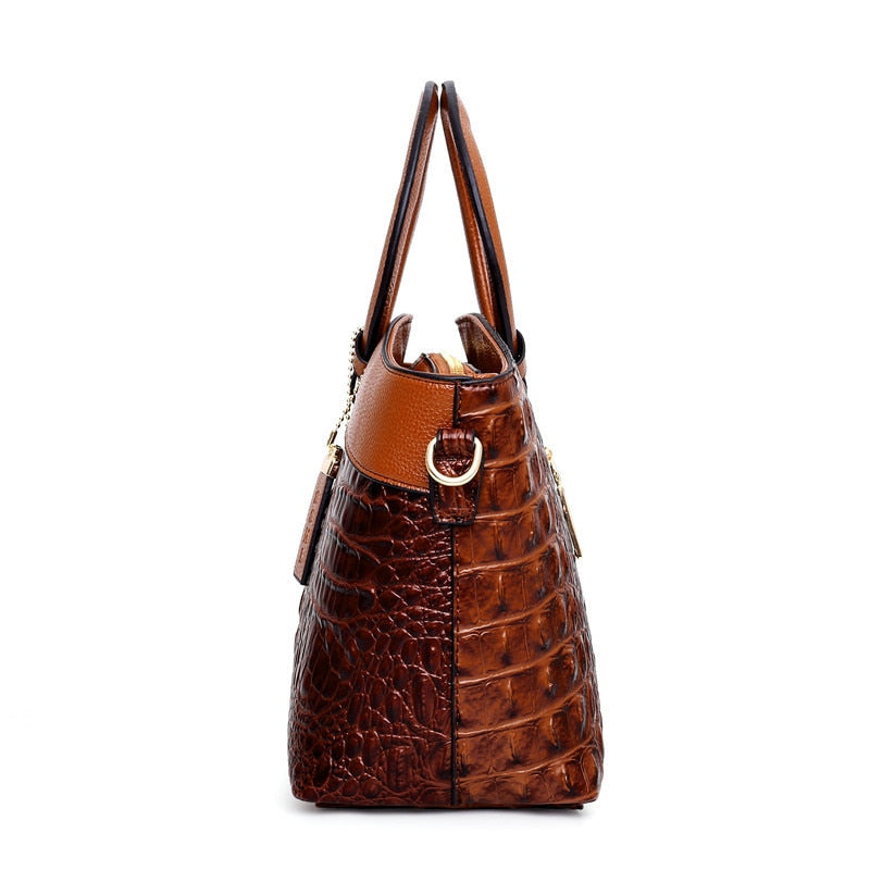 Talisa | Elegant Svart Handväska Dam – Krok-Embossed Veganskt Läder 8