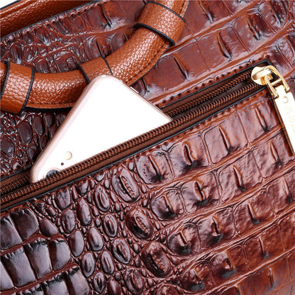 Talisa | Elegant Svart Handväska Dam – Krok-Embossed Veganskt Läder 10