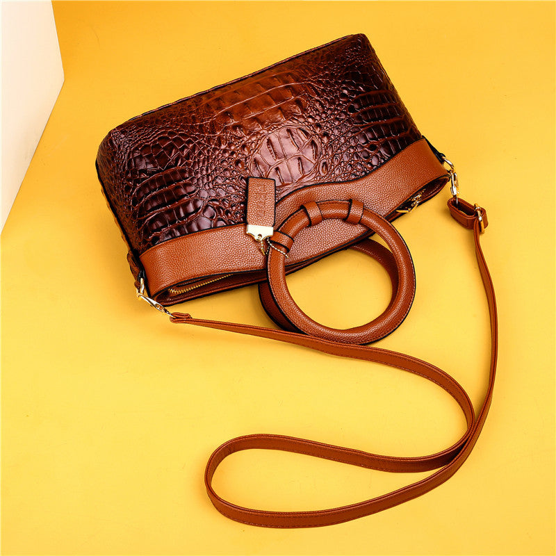 Talisa | Elegant Svart Handväska Dam – Krok-Embossed Veganskt Läder 5