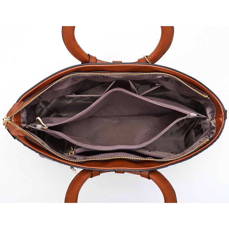 Talisa | Elegant Svart Handväska Dam – Krok-Embossed Veganskt Läder 7