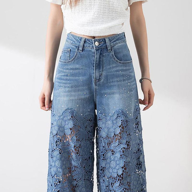 Elina | Patchworkjeans med hög midja